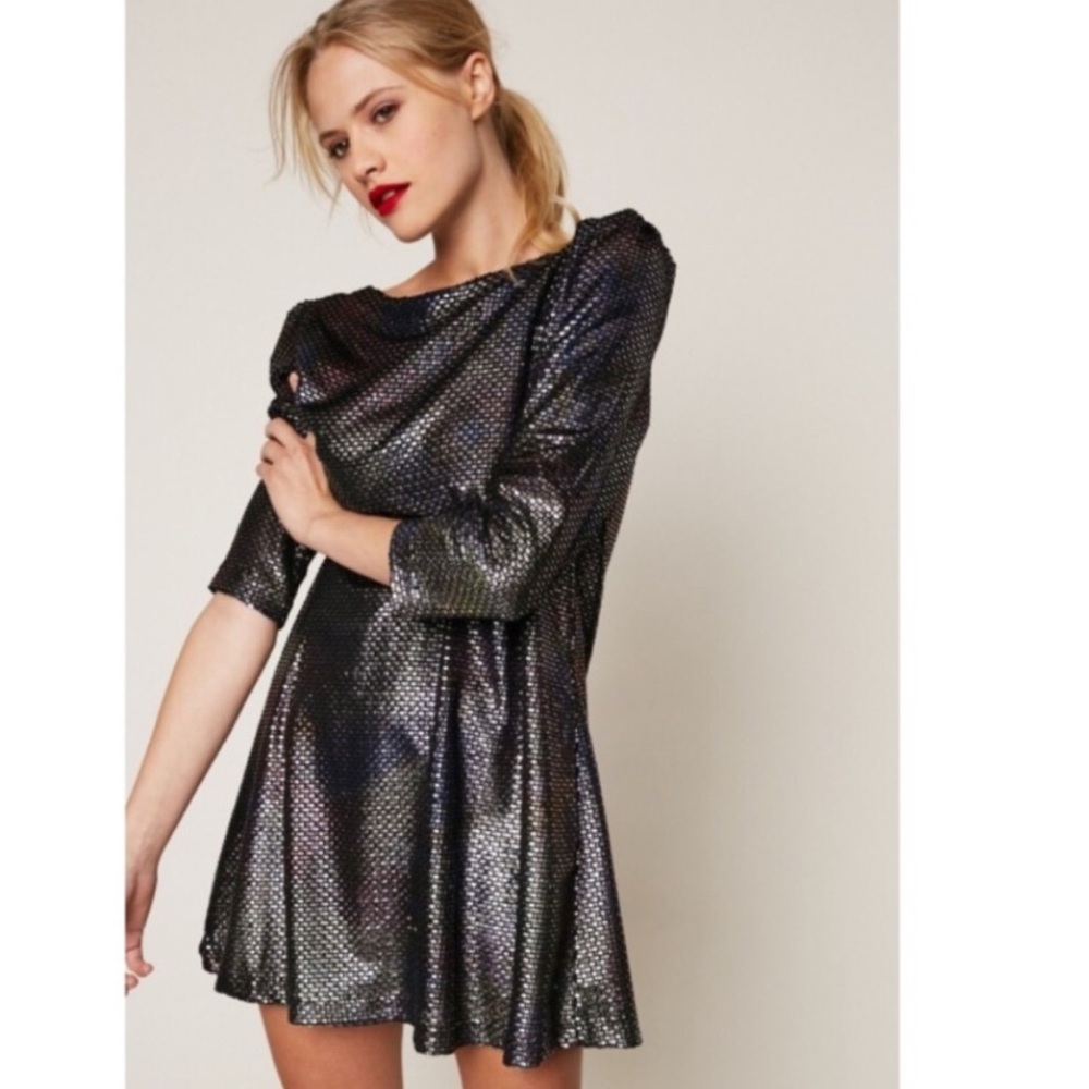 Free People Iridescent Long Sleeve Mini Dress - Picture 7 of 16